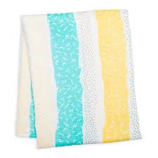 Bamboo Blanket-Aqua Spotted/Stripe