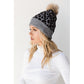 Megan Leopard Beanie with Pom Pom