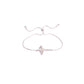 Mother of Pearl Cross Heart Bracelet- Silver