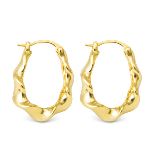 Amanda Blu + Gold Hailey Polished Twisted Oval Hoop Earrings