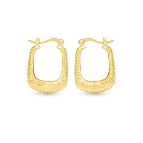 Amanda Blu + Gold Angelina Polished Ribbed Square Hoop Earrings