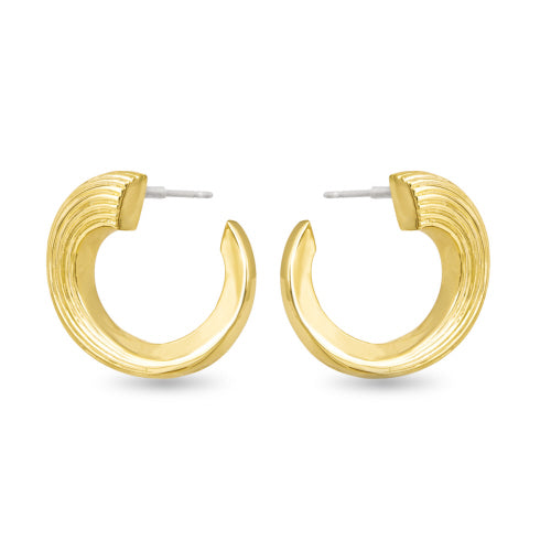Amanda Blu + Gold Caroline Polished Ribbed Twist Huggie Earrings