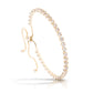 Bezel Set Pull-Cord Bracelet- Gold