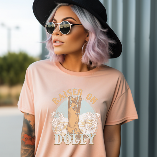 Raised on Dolly Country Music Dolly Fan Graphic Tee