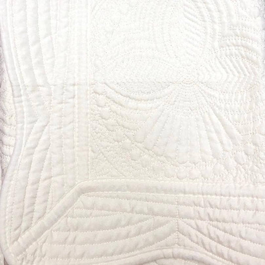 Baby Quilt Blanket Monogram: White