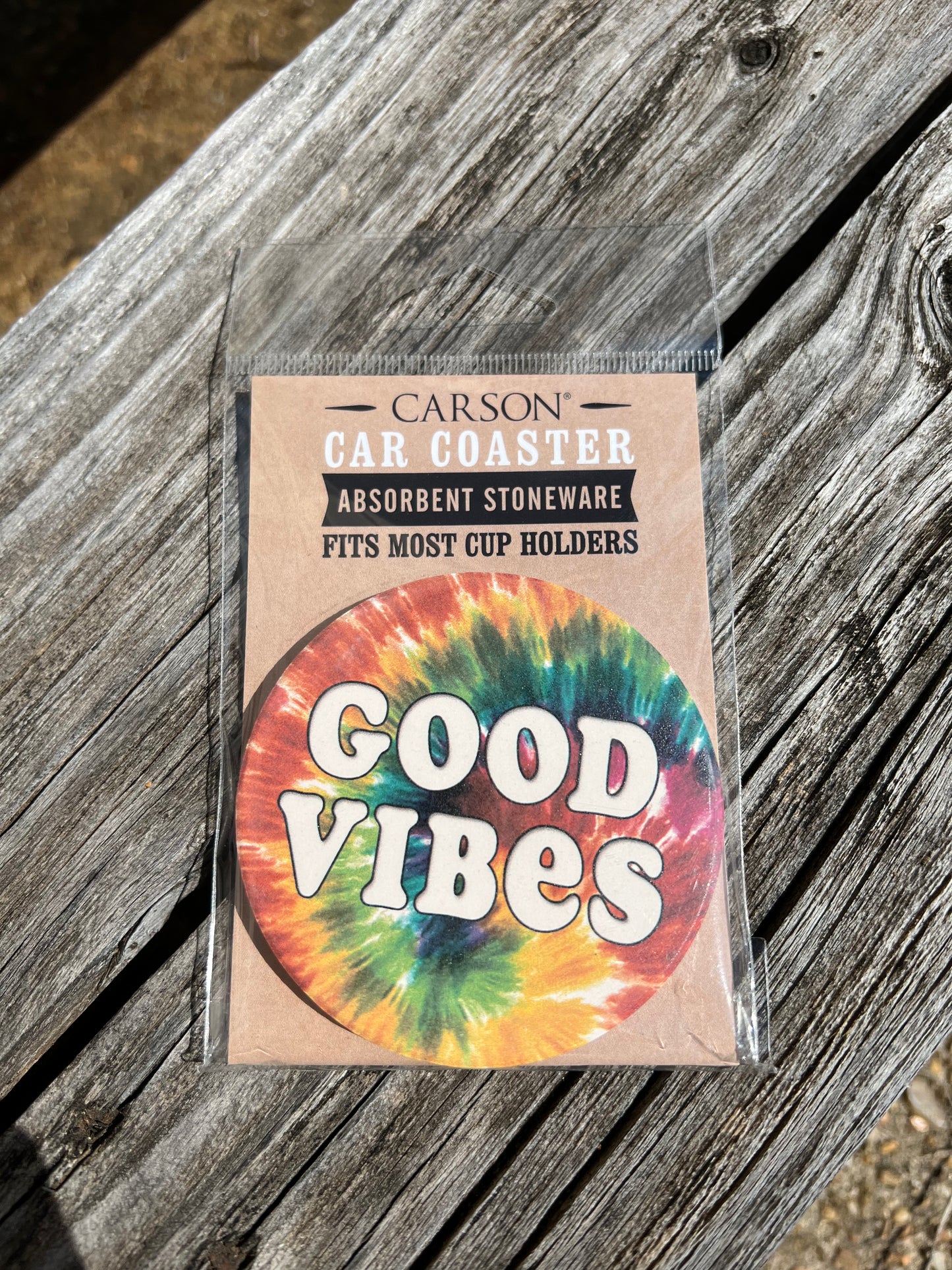 Good Vibes Tye Dye Car Coaster