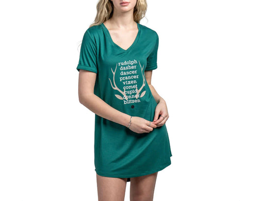 Reindeer Names Sleep Shirt