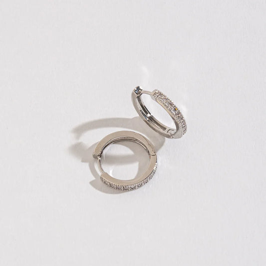 MEDIUM PAVE STYLE HOOP EARRINGS