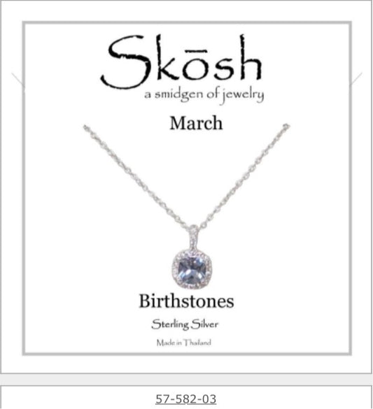 Silver Birthstone Necklace