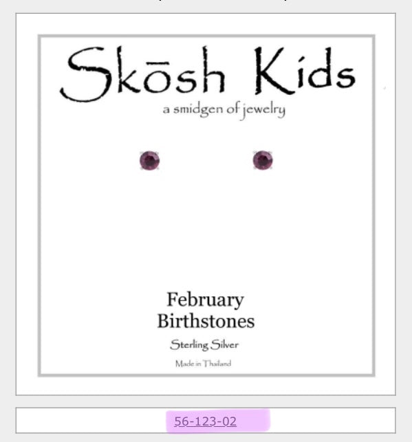 Skosh Kids + Silver Birthstone Earrings