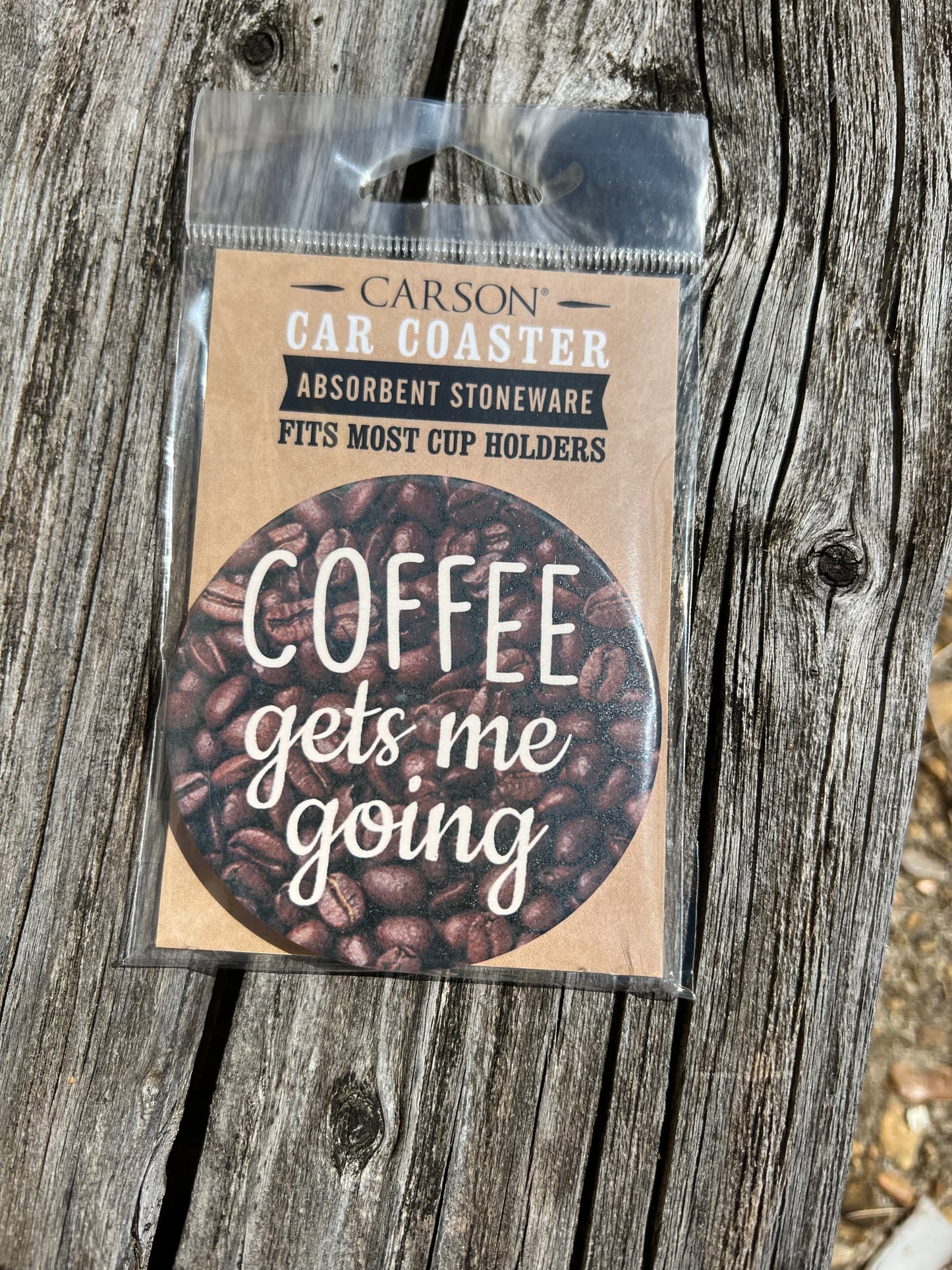 Coffee gets me going Car Coaster
