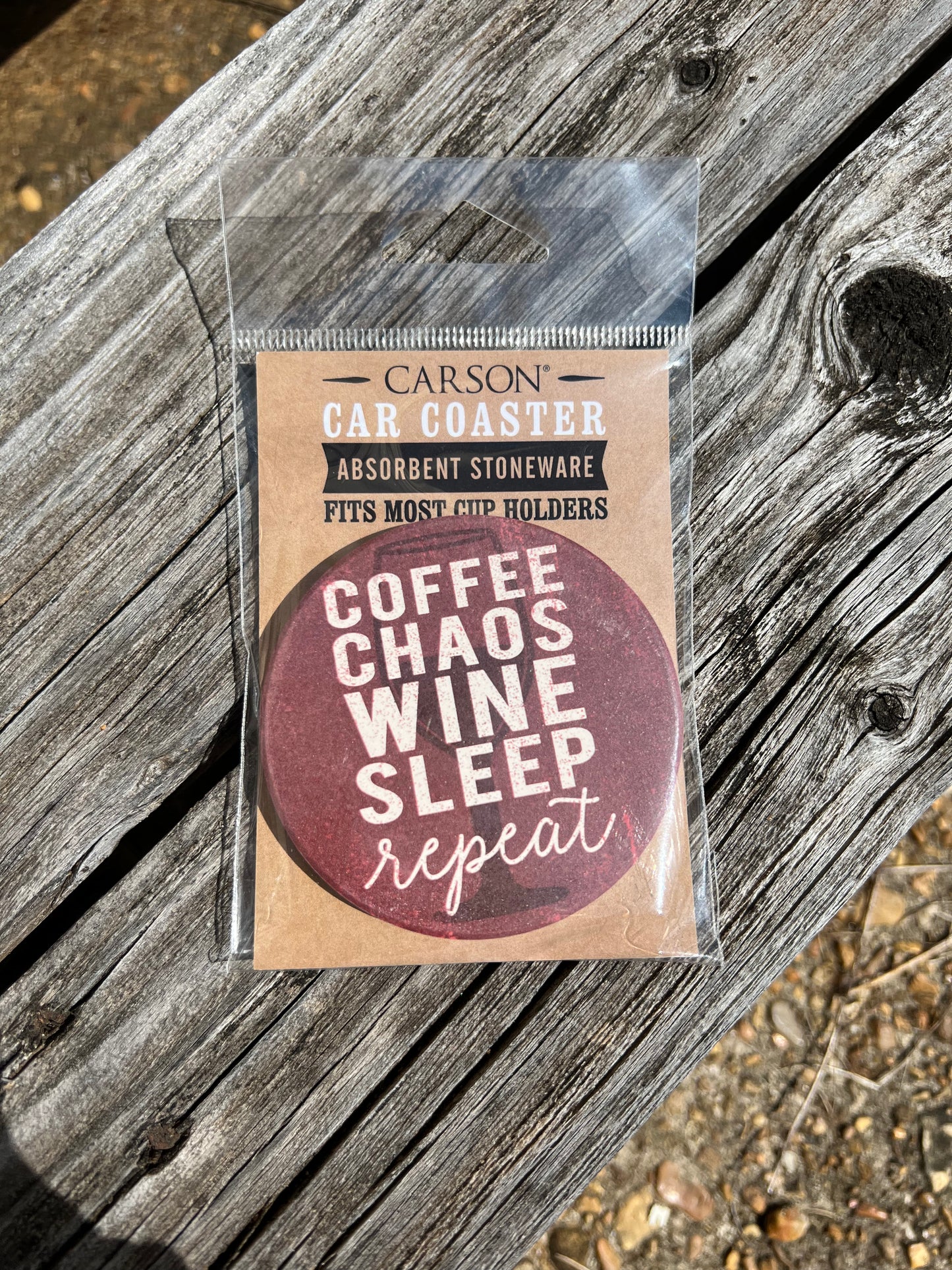 Coffee Chaos Wine Car Coaster