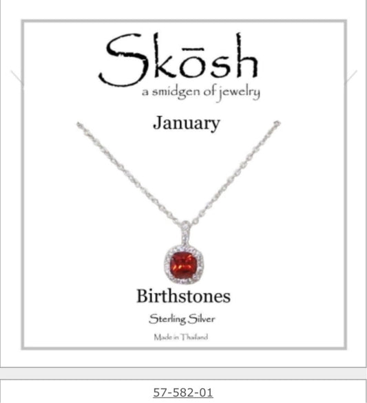 Silver Birthstone Necklace