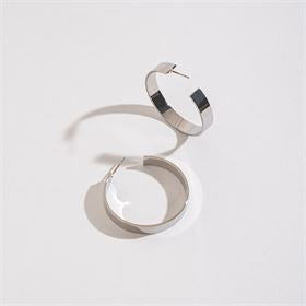 LARGE FLAT HOOP EARRINGS