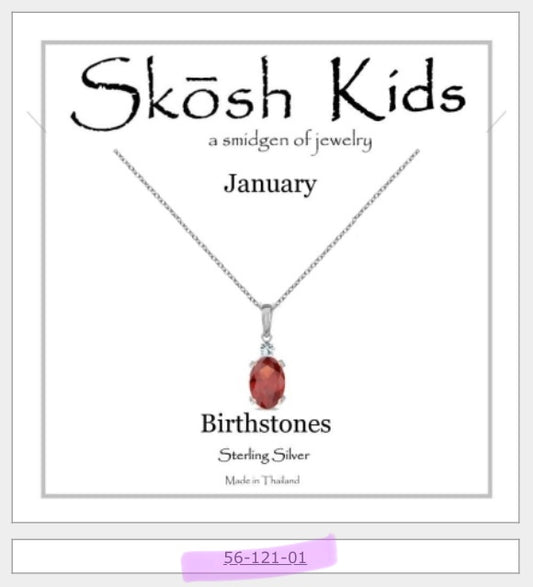 Silver Birthstone Necklace