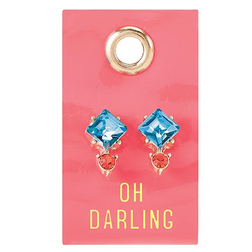 Gemstone Earrings on Leather Loop