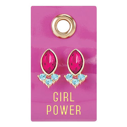 Gemstone Earrings on Leather Loop