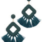 Teal Square Hoop Earrings