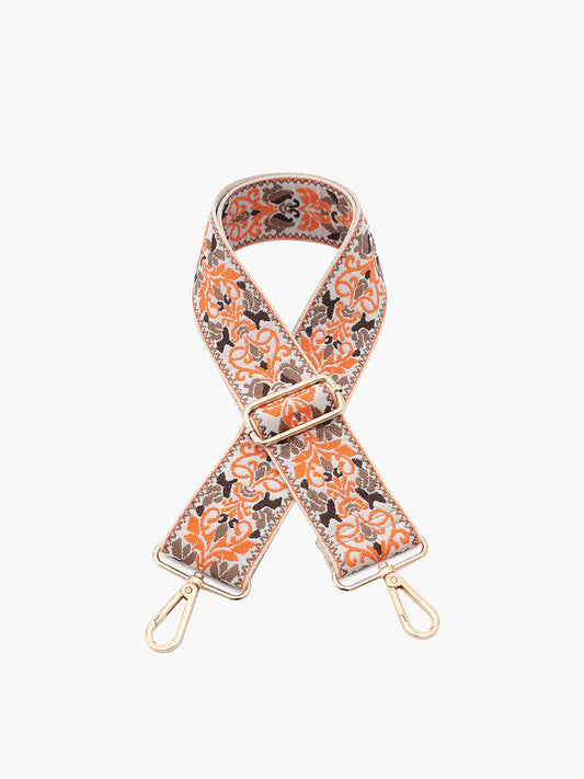 Boho Vine - Brown/Orange Guitar Strap